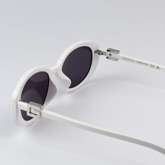 Gucci GG1684SA 006 BRAND NEW Sunglasses White Grey Unisex Oval - Picture 7 of 9
